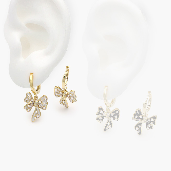 marcate275 Hoops Chapa de Oro Moños Perlas 791 - Image 1