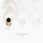 Aretes Acero Inoxidable Madre Perla/Esmalte  91