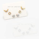 Set Aretes Acero Inoxidable Corazón 29