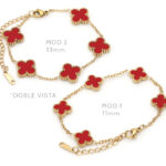 Pulso Acero Inoxidable Flores Doble Vista Rojo & Negro - Image 2