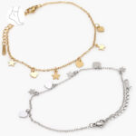 Tobillera Acero Inoxidable Estrella & Corazón 16