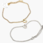 Tobillera Acero Inoxidable Mariposa Madre Perla 22