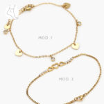 Tobillera Acero Inoxidable Corazones 25