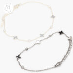 Tobillera Acero Inoxidable Flores Esmalte 20