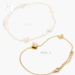 Tobillera Acero Inoxidable Mariposas 34