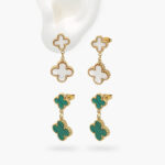 Aretes Acero Inoxidable Flores Madre Perla 116