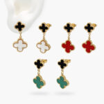 Aretes Acero Inoxidable Flor Esmalte 117