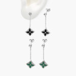 Aretes Acero Inoxidable Flor Esmalte 121