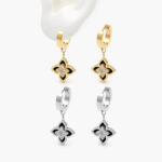 Hoops Acero Inoxidable Flor Negro 190