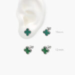 Broqueles Acero Inoxidable Flor Verde 50