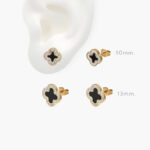 Broqueles Acero Inoxidable Flor Zirconias 53