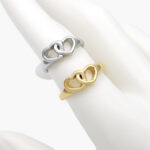 Anillo Acero Inoxidable Doble Corazón 0374