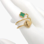 Anillo Acero Inoxidable Doble Flor 0394