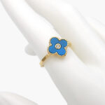 Anillo Acero Inoxidable Flor Esmalte 0404