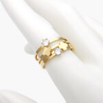 Anillo Acero Inoxidable Flores Zirconias 0411