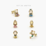 Set Piercings Chapa de Oro Princesas 0023