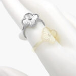 Anillo Ajustable Chapa de Oro/Rodio Flor 1037