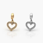 Dije Acero Inoxidable Corazón Zirconias 11