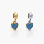 Dije Acero Inoxidable Corazón Esmalte Azúl 0261