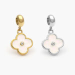 Dije Acero Inoxidable Flor Blanca 496