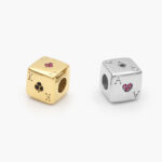 Dije Acero Inoxidable Dados Zirconias 556