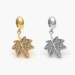 Dije Acero Inoxidable Hoja Zirconias 558