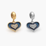 Dije Acero Inoxidable Corazón Esmalte Azul 566