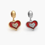 Dije Acero Inoxidable Corazón Esmalte Rojo 567