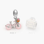 Dije Acero Inoxidable Bicicleta & Maleta 619