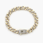 Esclava Chapa de Oro Mónaco con Zirconias 0196 - 20cm.