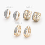 Arracadas Chapa de Oro Zirconias Grupo 18