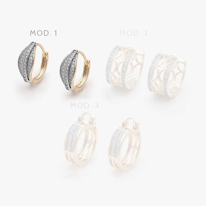 marca3 Arracadas Chapa de Oro Zirconias Grupo 18 - Image 1