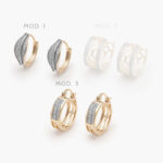 Arracadas Chapa de Oro Zirconias Grupo 18