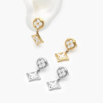 Aretes Flores Madre Perla Acero Inoxidable 140