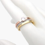 Anillo Triple con Zirconias en Acero Inoxidable 0417