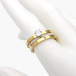 Anillo Triple con Zirconias en Acero Inoxidable 0417