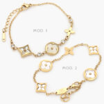 Pulsos Acero Inoxidable Flores Madre Perla 577