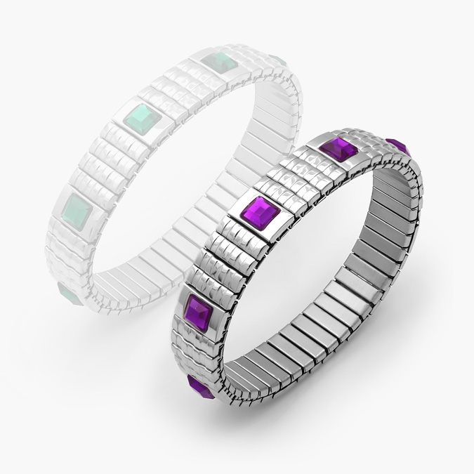 AP0608-1 Brazalete Elástico Acero Inoxidable Zirconia 608 - Image 1