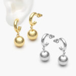 Aretes Esfera Chapa de Oro 551