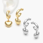 Aretes Corazón Chapa de Oro/Rodio 552