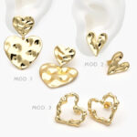 Aretes Corazones Chapa de Oro 554