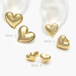 Aretes Corazones Chapa de Oro 555