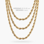 Cadena Torsal 4mm. Chapa de Oro 30