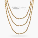 Cadena Torsal 2.5mm. Chapa de Oro 31