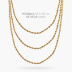 Cadena Torsal 2mm. Chapa de Oro 32