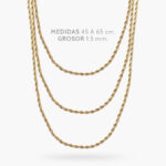 Cadena Torsal 1.5mm. Chapa de Oro 33