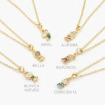 Collar Chapa de Oro Princesas Zirconias 0404