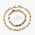 Esclava Barbada 3.5mm. Chapa de Oro 209 - 20cm.