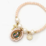 Pulso Religioso Chapa de oro Virgen Guadalupe Perlas 257
