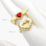 Anillo Corazón Chapa de Oro 1039